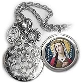 St. Elizabeth of Hungary Locket Necklace, Patron Saint Confirmation Gift, Italian Charms, Catholic Jewelry