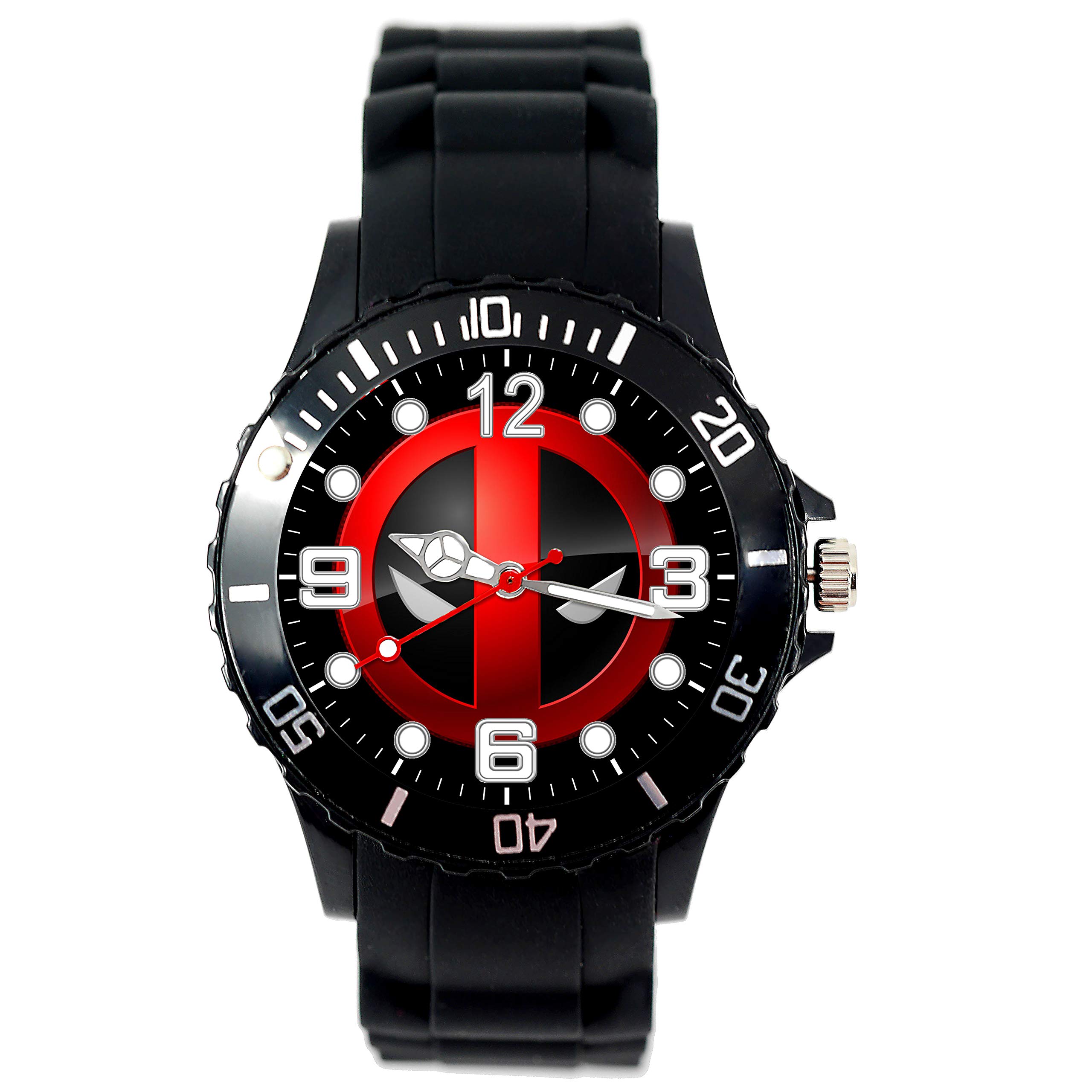 TAPORT Black Silicone Band Quartz Watch for Action Movie fans