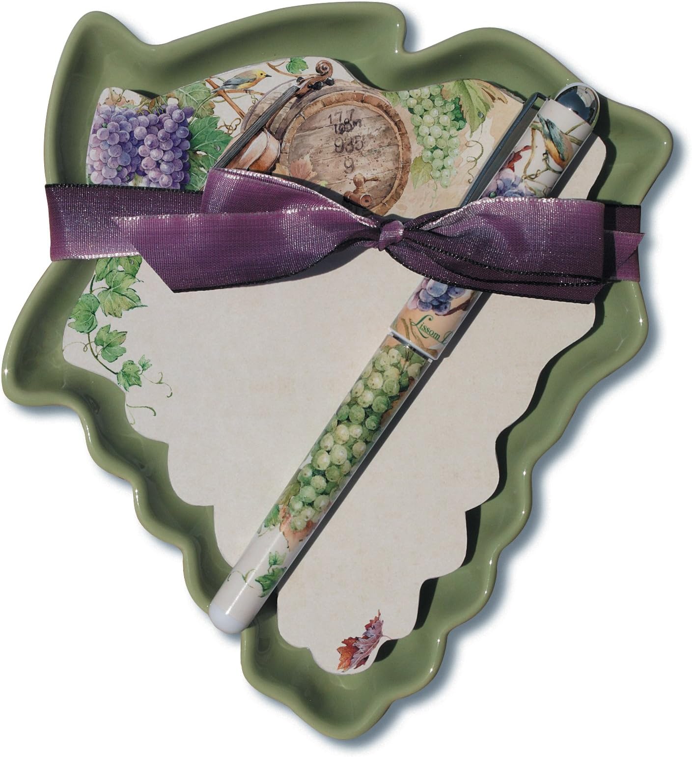 Lissom Design Set with Shaped Ceramic Holder and Pen, Vineyard