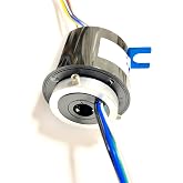 Taidacent Through Hole Conductive Rotary Slip Rings Electrical Brush Ring Rotating Electrical Connector Slip Ring (Inner Diameter 8mm 6 Wires 5A)