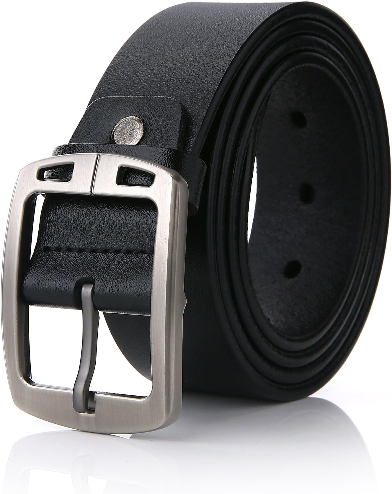FYDRISEMen Belts Classic Genuine Leather Pin Buckle Casual Belts for Jeans or Trousers