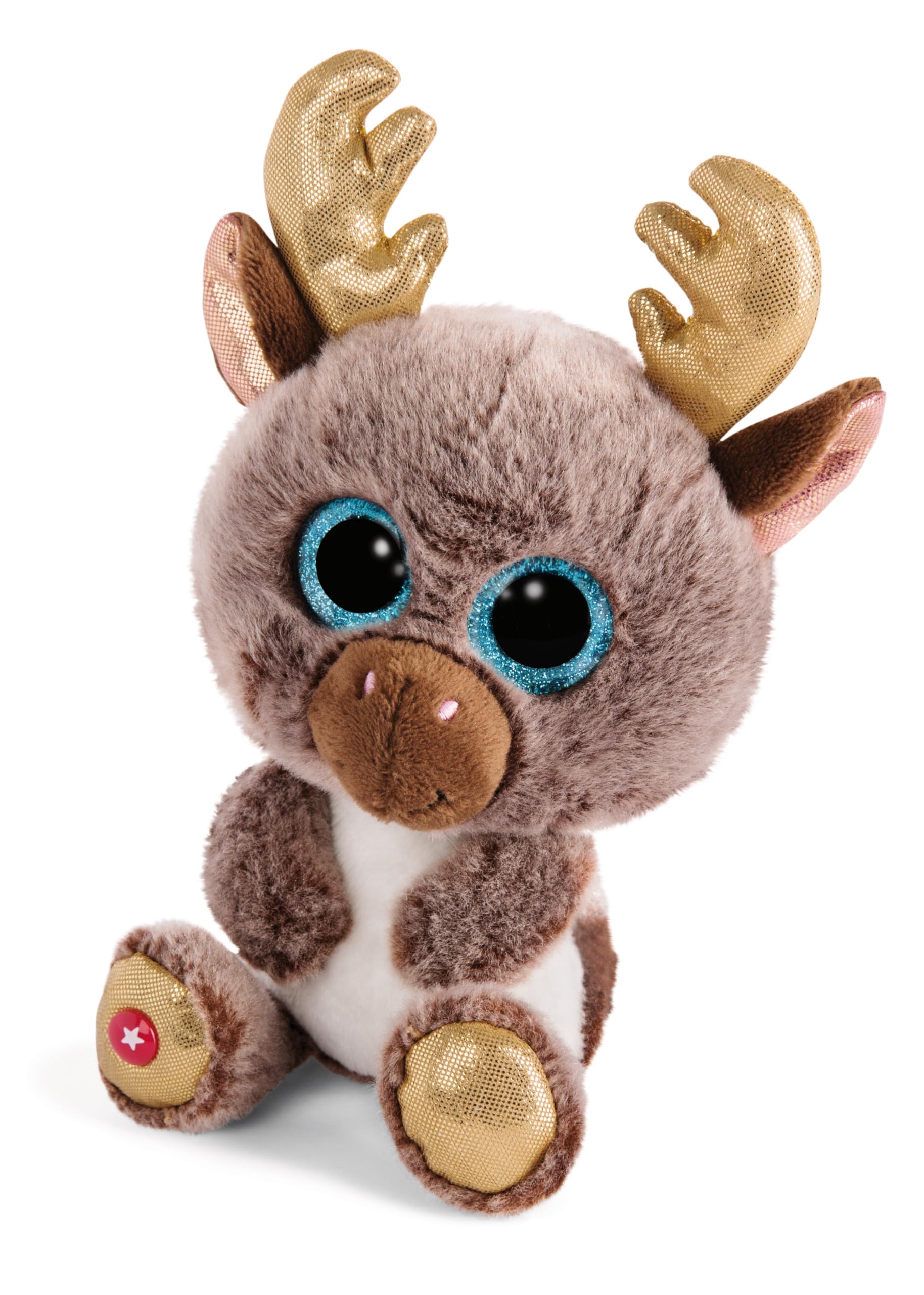 NICI 46301 GLUBSCHIS Cuddly Soft Toy Reindeer Cocoa-Fee 15cm, Brown/Gold
