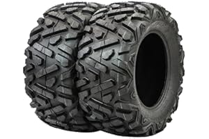 HAKUBA Set of 2 Ramhorn Offroad ATV/UTV Tire, 27x11-14, 6PR/TL (6 Ply, Tubeless) All-Terrain, Bighorn Style Tire
