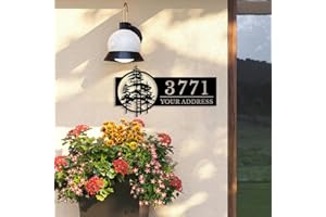 Personalized Pine Tree Metal Address Sign, Custom Pine Forest Number Sign, Address Metal Plaque With Street Name,Lake House C