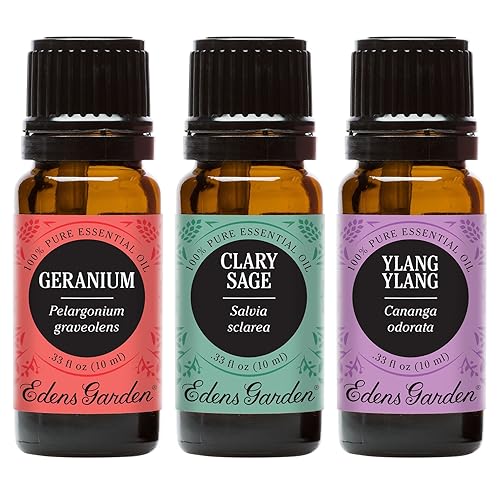 Edens Garden Clary Sage, Geranium & Ylang Ylang Essential Oil, 100