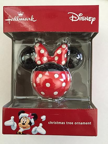 Amazon Com Hallmark Disney Minnie Mouse With Bow And Glitter Ears
