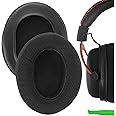 Geekria Comfort Extra Thick Mesh Fabric Replacement Ear Pads for HyperX Cloud III, Cloud 3, Cloud II, 2, Alpha, Cloud Flight, Stinger, Revolver S Headphones Ear Cushions, Ear Cups Repair Parts