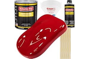 Restoration Shop - Viper Red Acrylic Enamel Auto Paint - Complete Gallon Paint Kit - Professional Single Stage High Gloss Automotive, Car, Truck, Equipment Coating, 8:1 Mix Ratio, 2.8 VOC