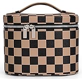 YFGBCX Checkered Makeup Bag Vanity Case with Divider Travel Toiletry Bag Women Cosmetic Bag Makeup Organizer Case