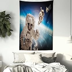 Ambesonne Outer Space Tapestry, Cosmonaut Crew in