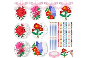 Rotatingpals 24 Pack Ceramic Painting Kit - Paint Your Own DIY Ceramics for Floral Tea Party Decorations and Favors - Arts and Crafts Set for Birthday Party Supplies and Activities
