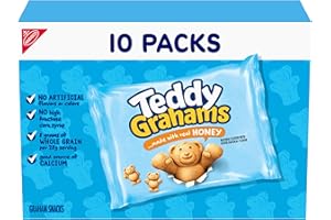 TEDDY GRAHAMS Honey Graham Snacks, 10 Kids Snack Packs