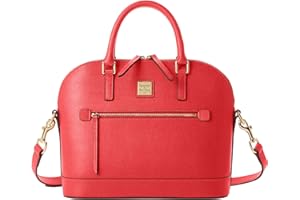 Dooney & Bourke Crossbody Bags for Women, Saffiano Domed Zip Satchel Purses with Removable Shoulder Strap