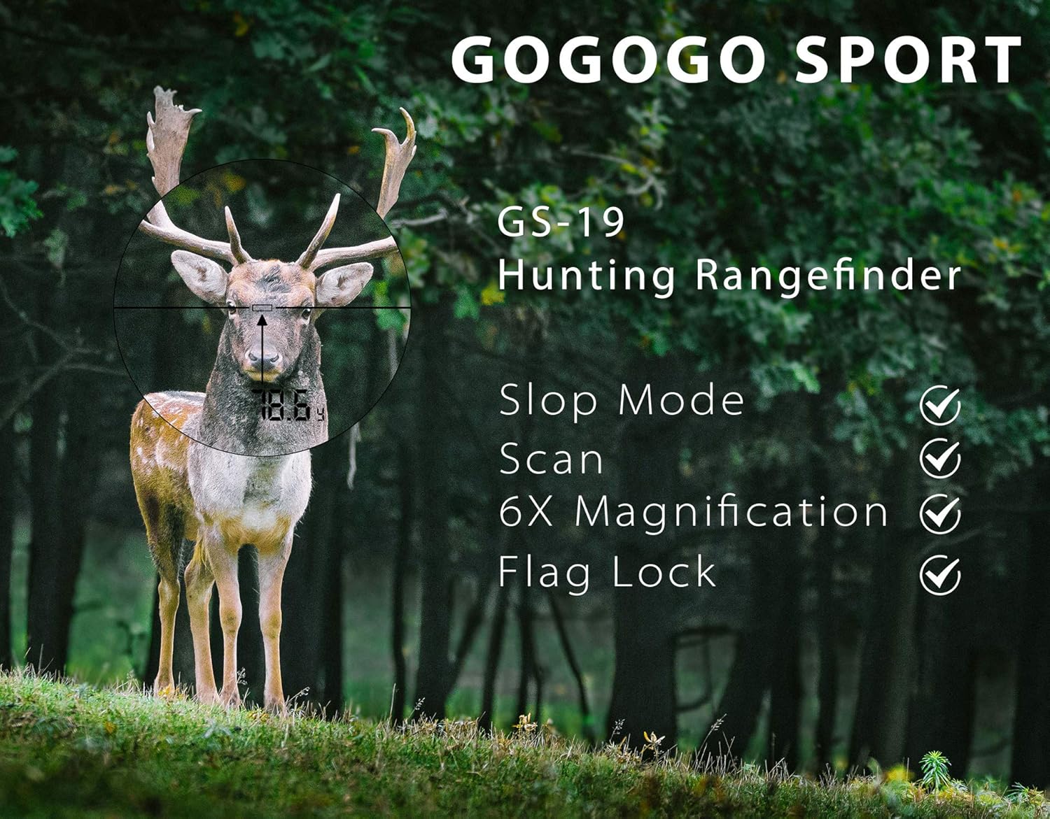 Gogogo Sport 1200 Yards Laser Range Finder, Hunting with Flagpole Lock - Ranging - Speed and Scan 6X Rangefinders with USB Cable : Sports & Outdoors