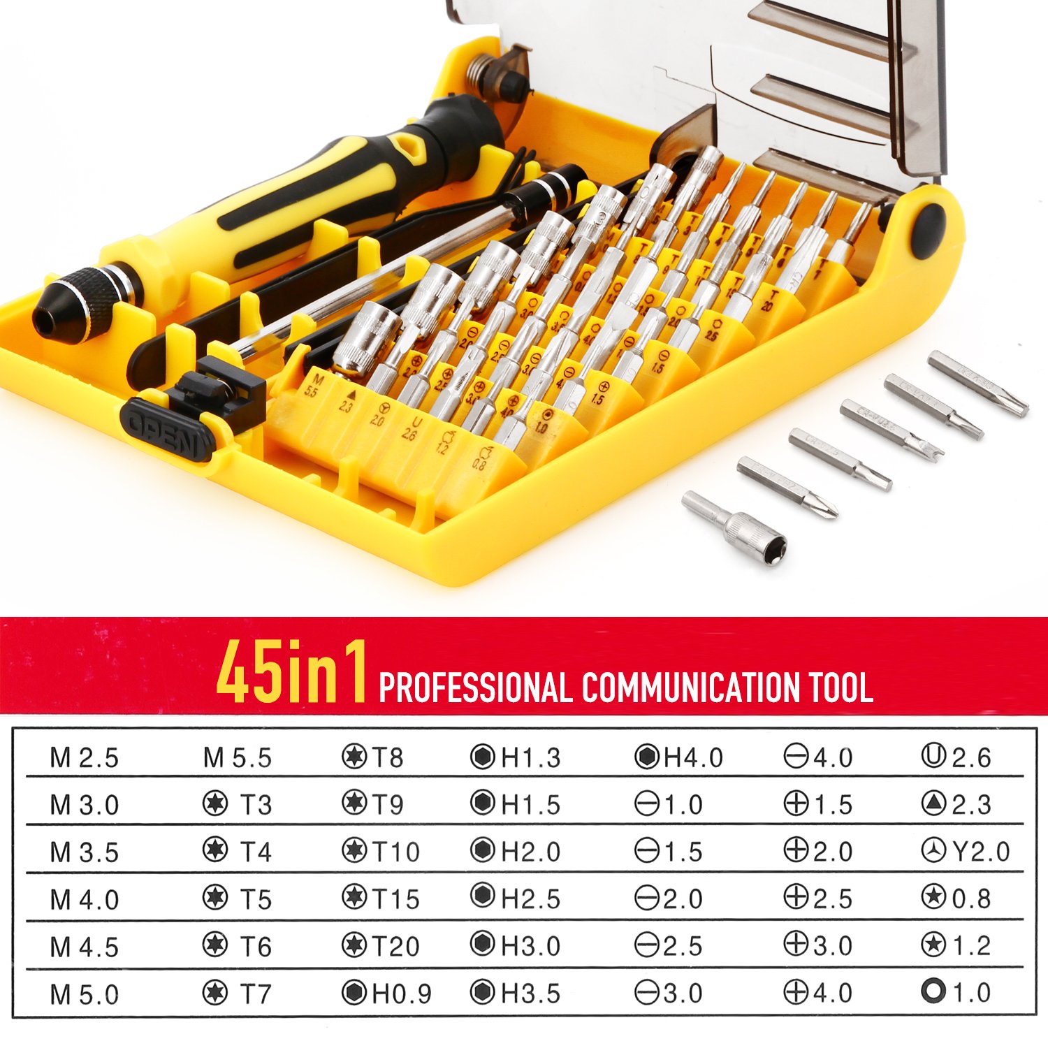 45 in 1 Mini Screwdriver Set, VCOO Torx Bit Tools Set, Small Precision