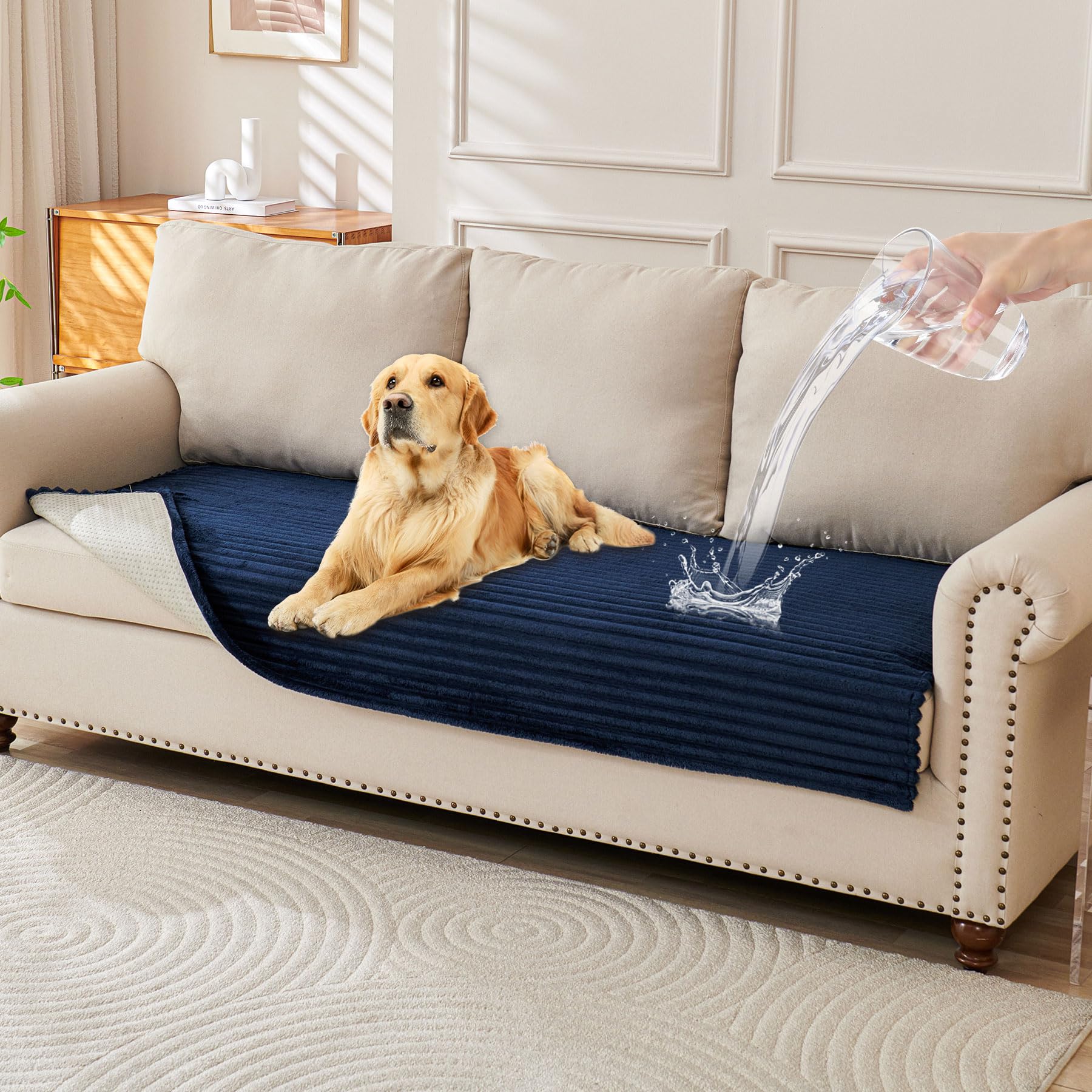 haomaijia waterproof couch cover for dogs washable,faux fur pet couch covers for sofa,soft dog bed c