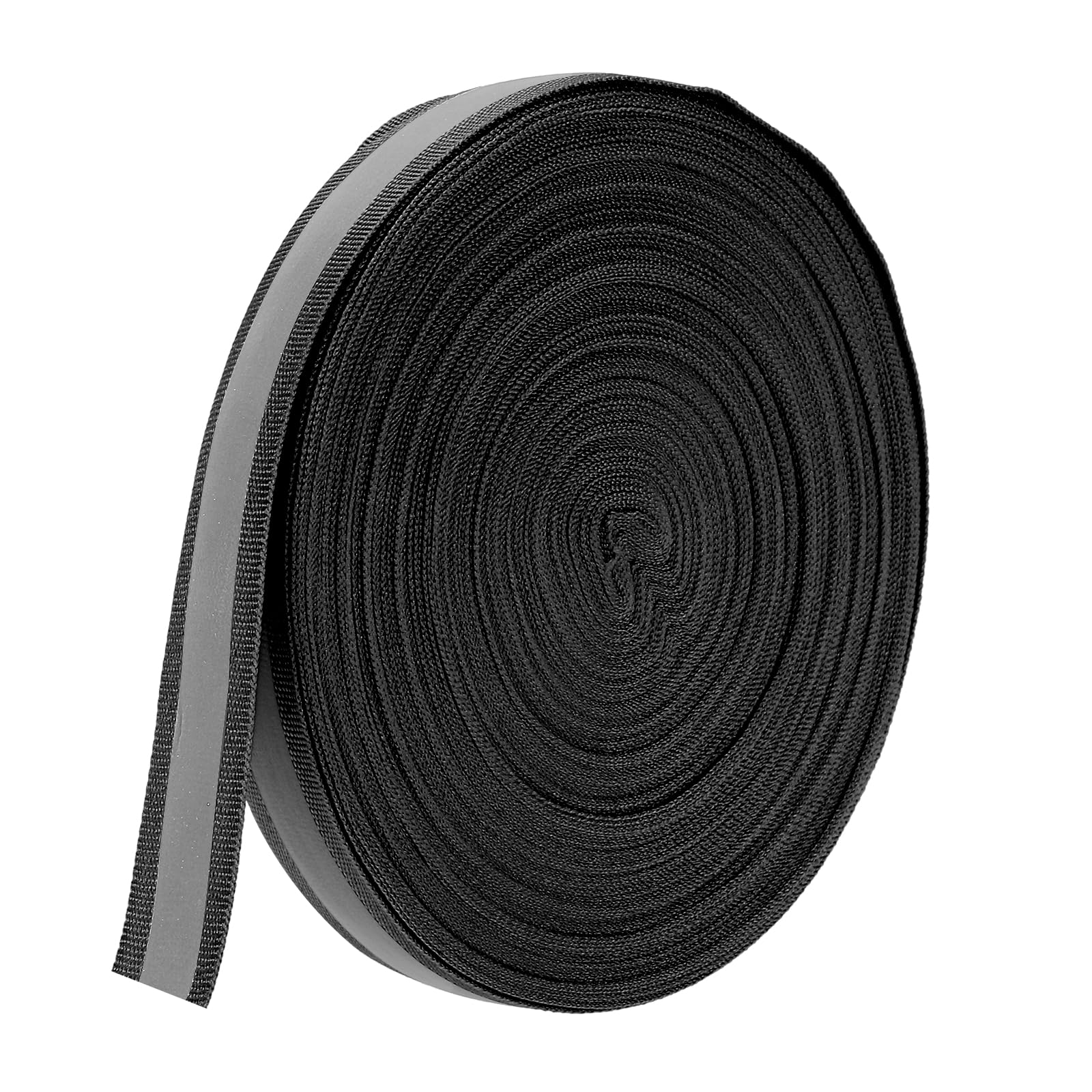 PATIKIL Reflective Tape Strip, 20mm x 50yards High Visibility Reflective Tape Sew-on DIY Warning Safety Fabric Webbing for Clothing Raincoats, Black — image 1