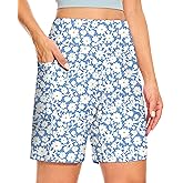 Blouty Women's 7" Bermuda Shorts with Pockets High Waisted Stretch Athletic Long Shorts for Women Workout Casual