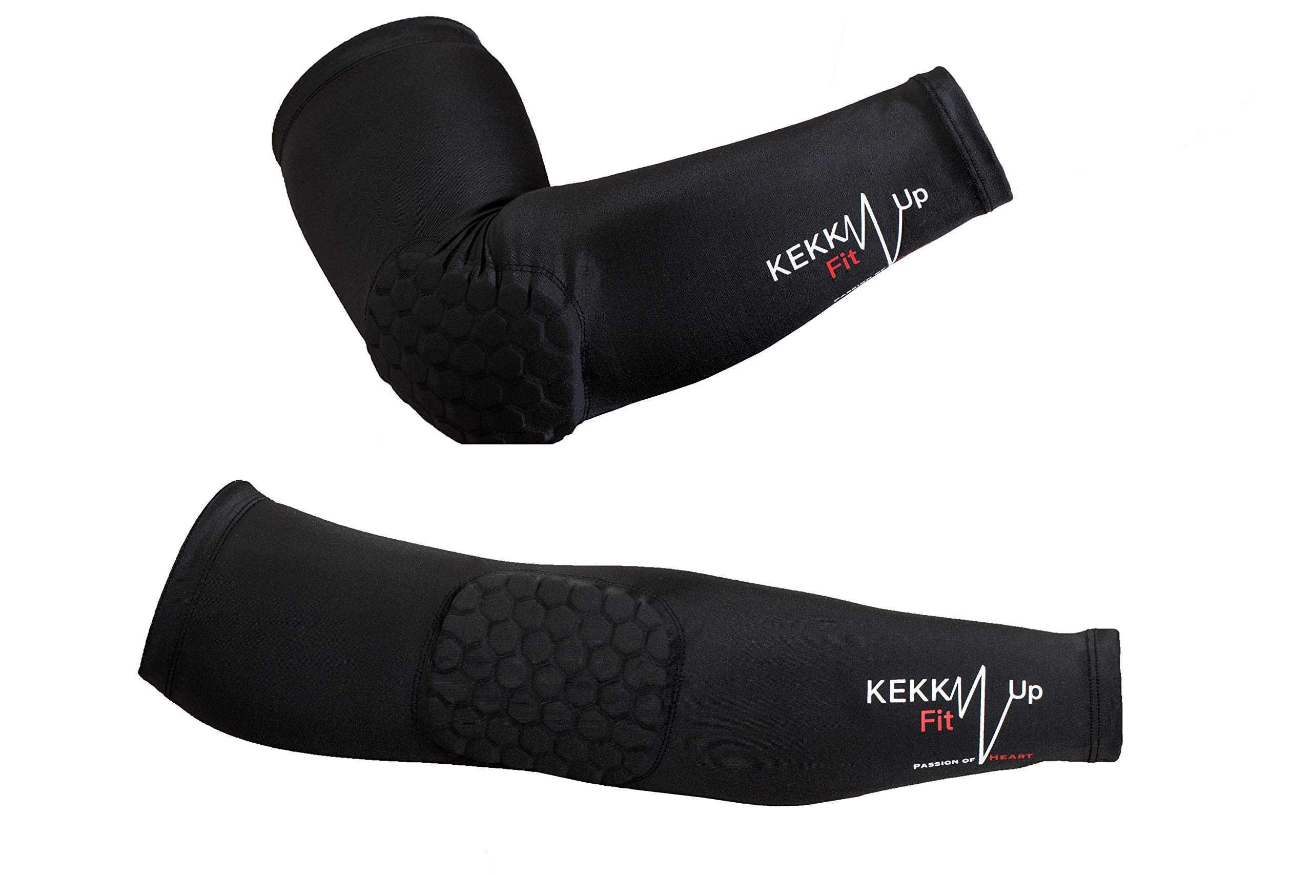 KEKKUPFIT - Basket Elbow Pads - Compression - Arm Warmers - Arm Warmers with Sports Protectors - Basketball - Volleyball - Football Goalkeeper - Handball.