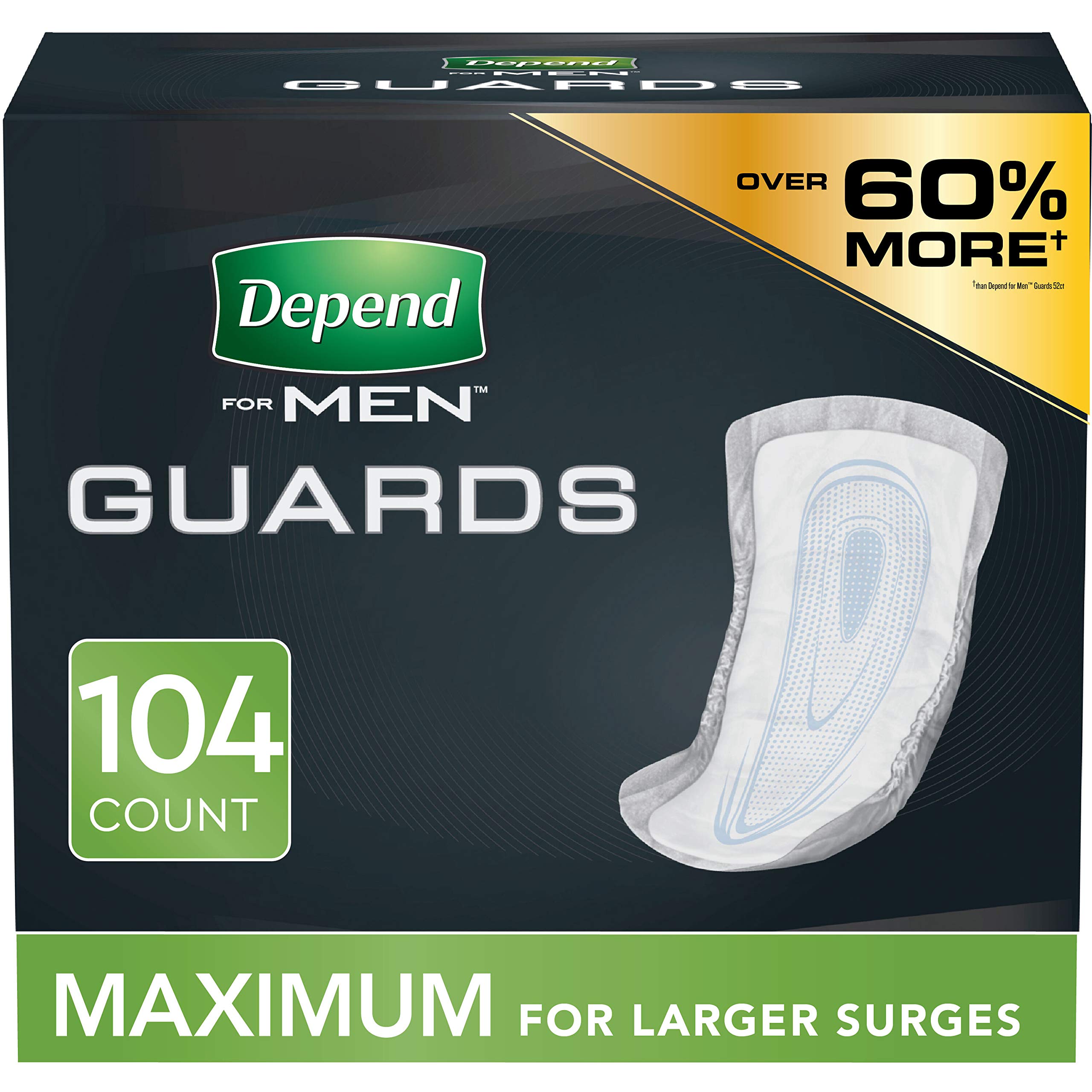 Depend Incontinence Guards/Bladder Control Pads for Men, Maximum