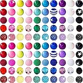 ZYEHXED 100 Pcs 20mm Mixed Color Round Acrylic Chunky Beads for Pens, Bracelets, Necklaces, DIY Craft Pen Jewelry Making Supplies