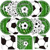 Soccer Party Decorations Soccer Birthday Party Supplies 100 Pack Soccer Party Favors Soccer Plates and Napkins for Soccer Sports Theme Birthday party Decorations