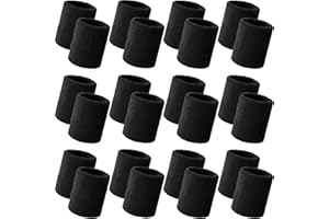 Bememo 24 Pcs Wrist Sweatbands Bulk Sports Wrist Bands for Men Women Breathable Athletic Tennis Wristbands Stretchy Absorbent Cotton Terry for Basketball, Baseball, Gym, Working Out