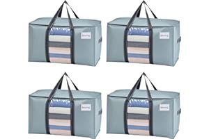 VENO 4 Pack Large Ornament Organizer Storage Bag for Moving, Heavy-Duty Storage Boxes, College Packing Supplies Moving Bags, 
