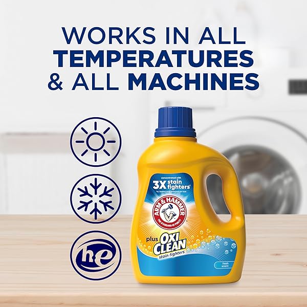 ARM & HAMMER PLUS OXICLEAN FRESH SCENT, 77 LOADS LIQUID LAUNDRY DETERGENT, 100.5 FL OZ