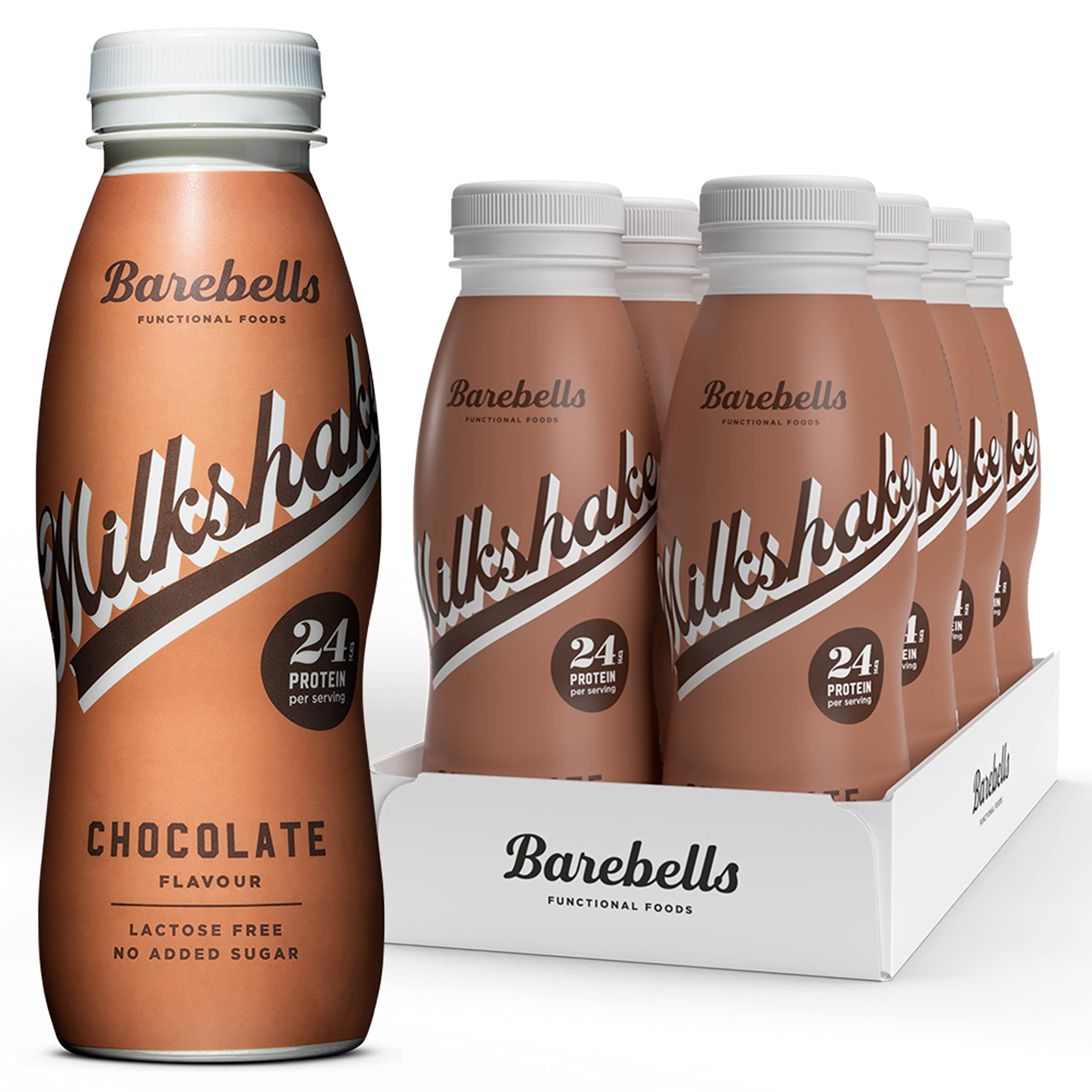 Barebells Protein Shake – 24g High Protein Milkshake, Lactose-Free, Ready to Drink, Low Carb – 8x330ml (Chocolate Flavour)