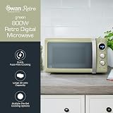 Swan Retro LED Digital Microwave 20L 800W Green view 2