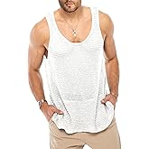 Lanliun See Through Sleeveless Tank Tops for Men Casual Unique Workout Outdoor T Shirts Gym Muscle Shirts