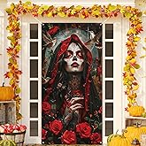 Dia De Los Muertos Door Cover Day of The Dead Photo Backdrop Rose Altar Mexican Fiesta Party Decorations and Supplies for Home