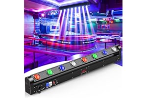 HOLDLAMP 8 Eye LED Beam Wall Washer Lights,120W RGBW 4IN1 Strobe Moving Head DJ Light Bar 180 ° Tilt DMX and Sound Control Stage Lighting Bar for Party Light dj Disco Lights Wedding Club KTV Live House