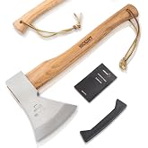 B&Ouml;KER Plus&reg; Appalachian Axe Small - Small Carbon Axe with Short Hickory Wood Handle - bushcraft, Outdoor &amp; Survival - Professional - with Rhenish Head 21.16 oz Made of Carbon Steel 1055