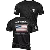 Nine Line Old Glory Flag Schematic T-Shirt for Men, Patriotic American Flag Freedom Shirt, USA Made Veteran Owned Apparel