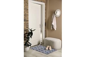 Adiva Rugs Outdoor Indoor Area Rug, Weather Resistant, Easy to Clean, Stain Resistant Floor Mat for Dining Room, Backyard, Deck, Patio (Navy Weiss, 2' x 3')