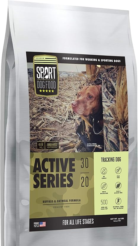Amazon Com Active Series Tracking Dog Buffalo Formula Peas And Poultry Free Dry Dog Food 30 Lb Bag Pet Supplies