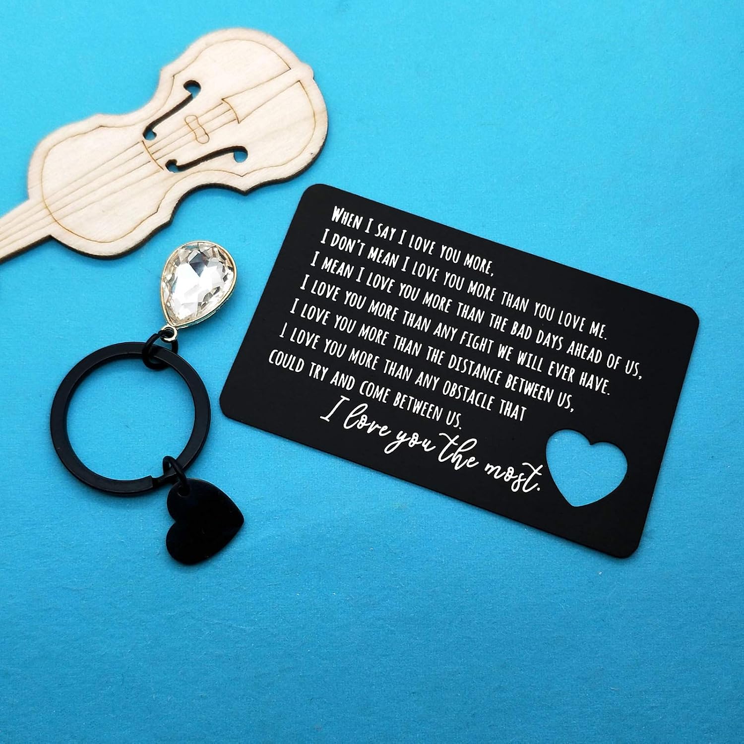 Valentines Day Gifts for Men Engraved Wallet Insert Card for Boyfriend Husband Christmas Birthday Gifts Wedding Anniversary Card Gift I Love You Gift for Him Boyfriend Fiance - Image 5