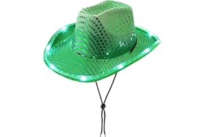 WOOH Cowboy Hat for Women,Party Cowgirl Hats Women,Colored Light Up Cowboy Hat for Halloween Costumes