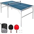 GoSports Mid-Size Table Tennis Game Set - Indoor/Outdoor Portable Table Tennis Game with Net, 2 Table Tennis Paddles and 4 Ba