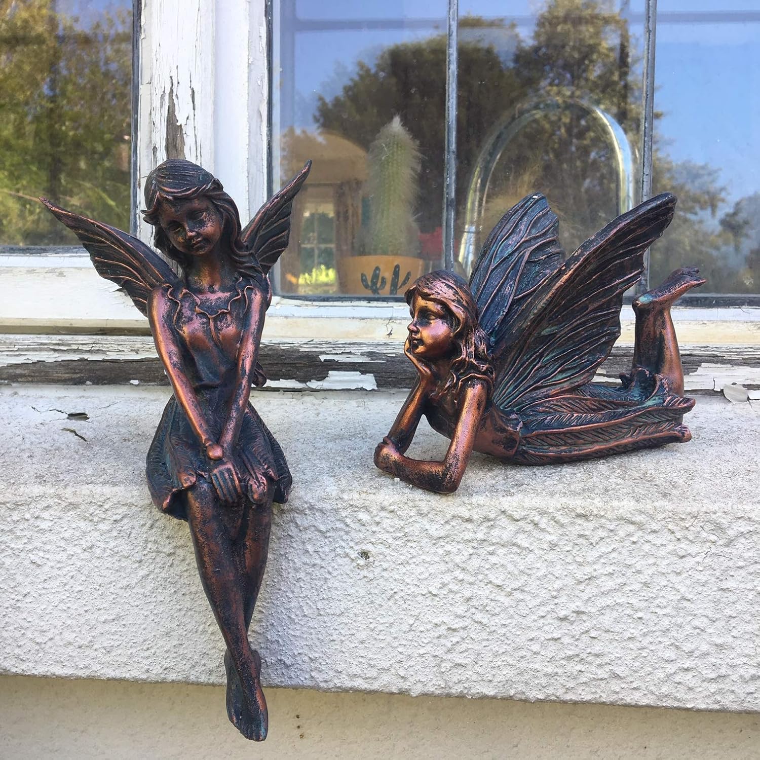Set of 2 Garden Fairy Ornament/Statue Angela and Angelina … Amazon.co