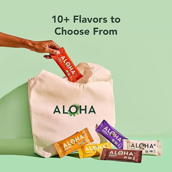 ALOHA ORGANIC PLANT BASED PROTEIN BARS, CHOCOLATE MINT, 1.98 OZ (PACK OF 12)
