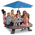 Little Tikes Fold 'n Store Picnic Table with Market Umbrella, Brown (632433M)