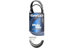 Dayco 5060450 Serpentine Belt Black, Size:- Effective Length: 45.08 inches ; Top Width: 0.82 inches ; Thickness: 0.17 inches