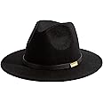 Gossifan Fedora Hats for Men Wide Brim Panama Hat with Classic Belt