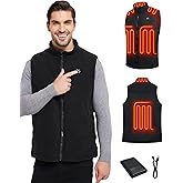 Loowoko Men's Fleece Heated Vest with Battery Pack Included, Rechargeable Electric Heating Jacket Lightweight Warming Vests