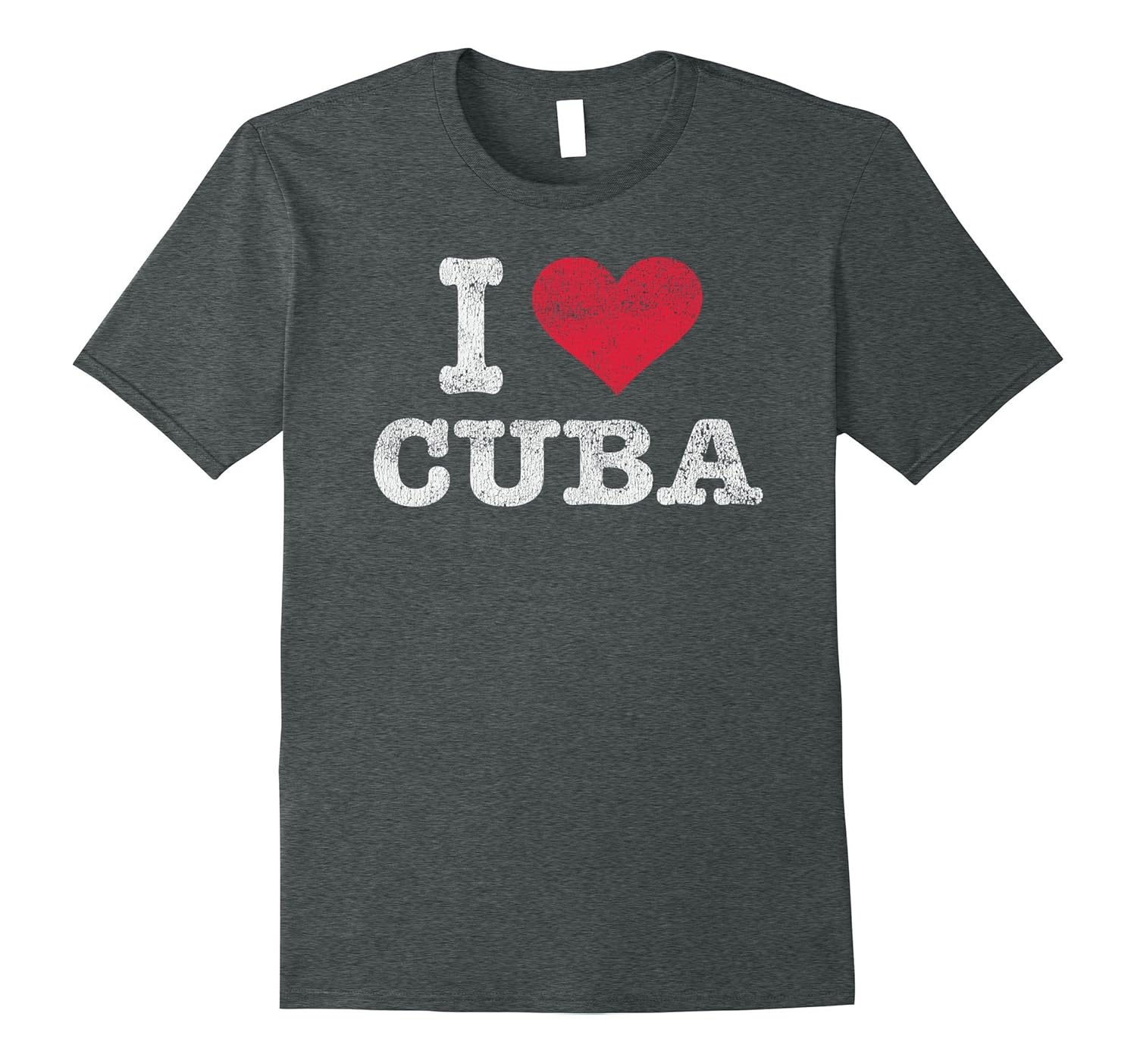 Distressed Retro I Love Cuba T Shirt Souvenir Gift-Rose