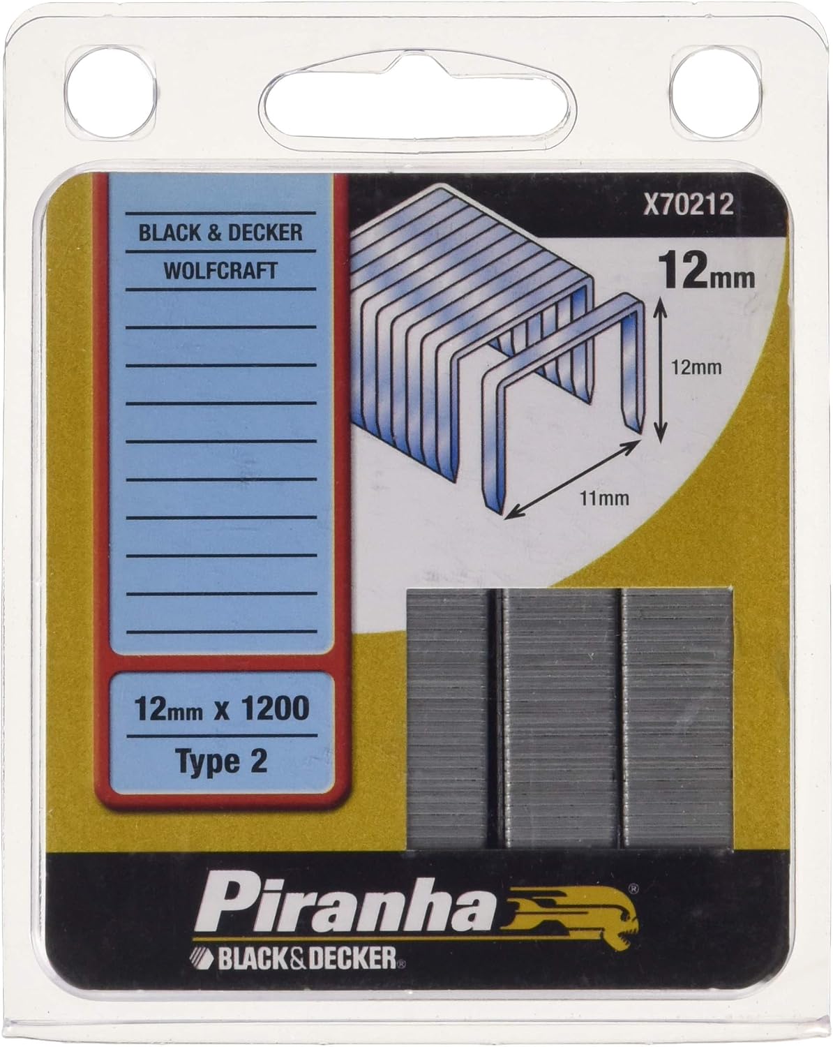 Piranha HSSCNC 12 mm Staples for Staple Gun Metal black
