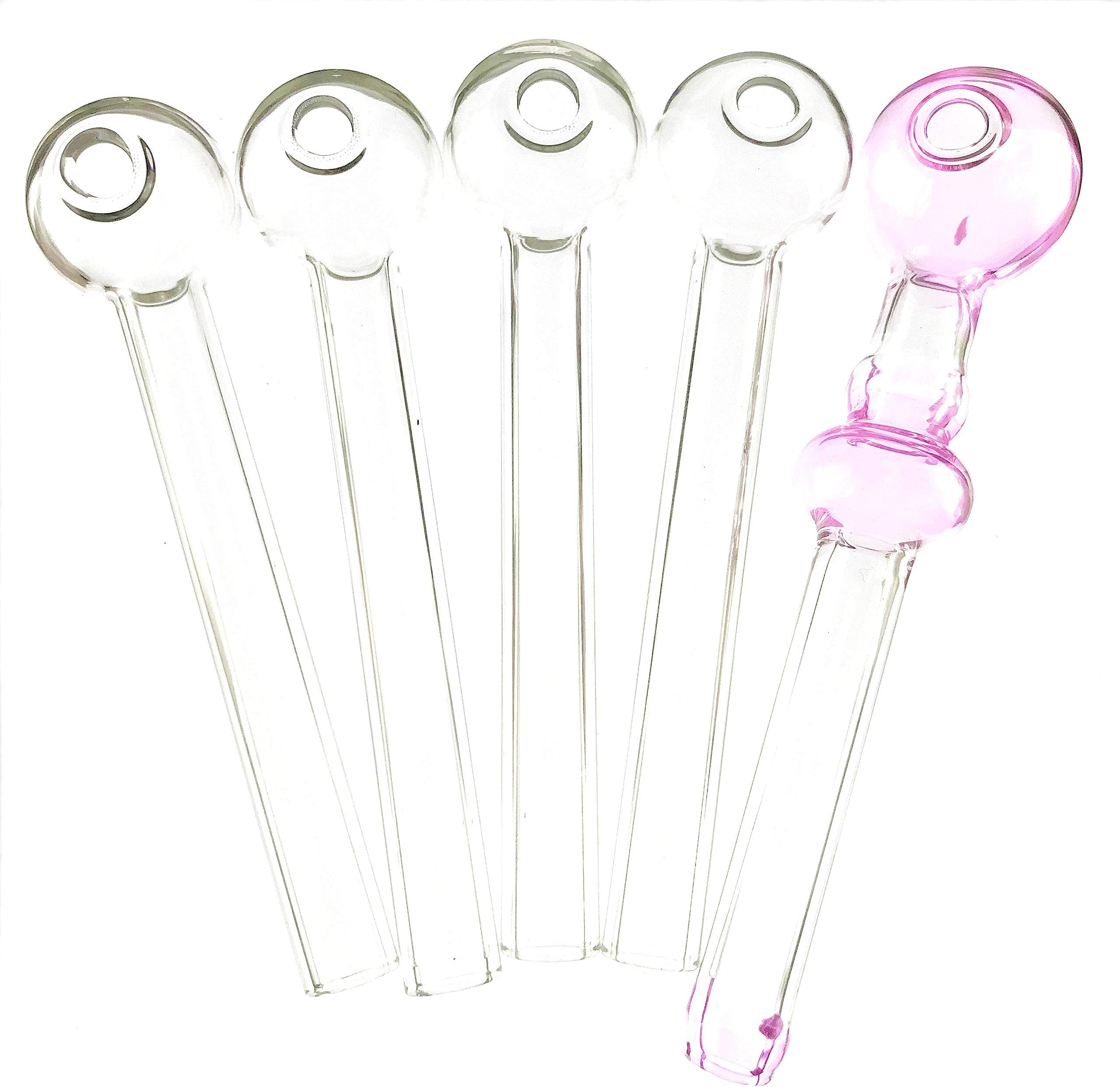 XcaAC Handmade Galss Tubes Burners Clear Color 4.6inch (10Pieces)
